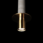 Подвесной светильник с узким цилиндрическим плафоном и золотым металлическим декором Concrete Pipe варинант исполнения - 16 | Loft Concept в Санкт-петербурге