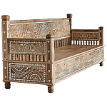 Скамья с резным декором из массива манго Grey Mango Collection Bench L варинант исполнения - 1 | Loft Concept в Санкт-петербурге