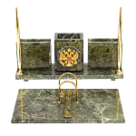 Настольный письменный набор из змеевика с гербом России Successful Leader варинант исполнения - 1 | Loft Concept в Санкт-петербурге