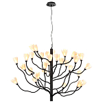 Люстра подвесная черного цвета с ветвями и белыми фарфоровыми цветами Floralis варинант исполнения - 11 | Loft Concept в Санкт-петербурге