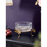 Чаша из прозрачного стекла на бронзовых ножках в виде стрекоз Eden Garden варинант исполнения - 2 | Loft Concept в Санкт-петербурге