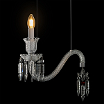 Подвесной светильник стеклянный в виде канделябра Curved Glass Chandelier варинант исполнения - 4 | Loft Concept в Санкт-петербурге