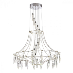 Люстра подвесная из металла с хрустальными прозрачными подвесками Quasar 81 варинант исполнения - 9 | Loft Concept в Санкт-петербурге