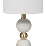 Лампа настольная с каркасом из мраморных шаров и белым абажуром Floor lamp Jewelry варинант исполнения - 2 | Loft Concept в Санкт-петербурге