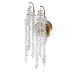 Бра с хрустальными прозрачными подвесками и круглым основанием золотого цвета FAIRYTREE Light варинант исполнения - 1 | Loft Concept в Санкт-петербурге