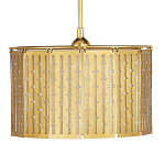 Люстра с золотым фактурным каркасом и тканевым абажуром Lustery Gold варинант исполнения - 3 | Loft Concept в Санкт-петербурге