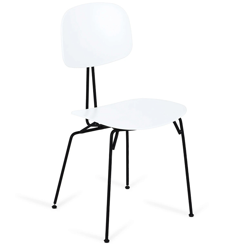 Стул на металлических ножках Travis Chair White Белый Черный в Санкт-петербурге | Loft Concept 