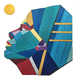 Арт объект на стену из нитей Девушка и Солнце wall panel Girl and Sun варинант исполнения - 2 | Loft Concept в Санкт-петербурге