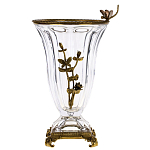 Ваза из прозрачного стекла с бронзовой вставкой в виде цветущей ветви Eden Garden porcelain and bronze варинант исполнения - 1 | Loft Concept в Санкт-петербурге