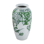 Ваза высокая с зелеными цветочными и птичьими мотивами Vase Inspired by Nature варинант исполнения - 2 | Loft Concept в Санкт-петербурге