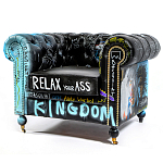 Кресло "Баския и Уорхол" Basquiat Warhol graffiti chair натуральная кожа варинант исполнения - 10 | Loft Concept в Санкт-петербурге