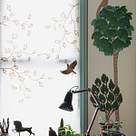 Обои ручная роспись Mughal Trees Original colourway on linen варинант исполнения - 3 | Loft Concept в Санкт-петербурге