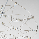 Люстра подвесная с тонкой металлической конструкцией цвета хром Quasar варинант исполнения - 2 | Loft Concept в Санкт-петербурге