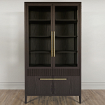 Витрина Primo со стеклянными фасадами и буфетом шпон Темный орех варинант исполнения - 2 | Loft Concept в Санкт-петербурге