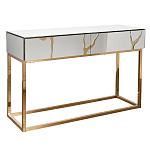 Консоль с ящиками зеркальная с золотым декором Gold Painted Mirror Console варинант исполнения - 1 | Loft Concept в Санкт-петербурге
