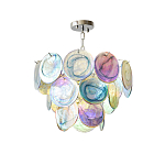 Люстра с каскадом из круглых разноцветных стеклянных дисков Mother of Pearl Iridescence варинант исполнения - 3 | Loft Concept в Санкт-петербурге
