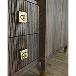 Большой шкаф с витриной Elsa Dreams Walnut варинант исполнения - 4 | Loft Concept в Санкт-петербурге