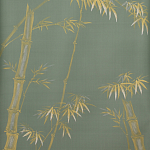 Обои ручная роспись Bamboo Golden on Blue grey dyed silk варинант исполнения - 2 | Loft Concept в Санкт-петербурге