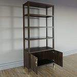 Стеллаж со стеклянными полками Elsa Dreams Walnut варинант исполнения - 3 | Loft Concept в Санкт-петербурге