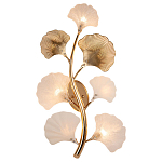 Бра в виде ветви с листьями белого и золотистого цвета Ariane Wall Lamp варинант исполнения - 1 | Loft Concept в Санкт-петербурге