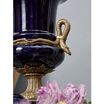 Ваза темно-синего цвета из фарфора с бронзовыми ручками в виде змей Высота 39 см Eden Garden porcelain and bronze варинант исполнения - 2 | Loft Concept в Санкт-петербурге