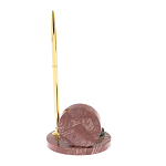 Часы настольные с шариковой металлической ручкой из натурального камня Stone Clock варинант исполнения - 6 | Loft Concept в Санкт-петербурге