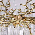 Люстра золотого цвета с декоративными ветками и длинными прозрачными стеклянными подвесами в форме сосулек Droplet Chandelier варинант исполнения - 8 | Loft Concept в Санкт-петербурге