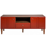 ТВ-тумба красная из массива бука с 2-мя дверками и ящиком Wenge Light варинант исполнения - 2 | Loft Concept в Санкт-петербурге