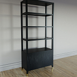 Стеллаж со стеклянными полками Elsa Dreams Black варинант исполнения - 6 | Loft Concept в Санкт-петербурге