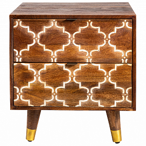 Тумба из натурального дерева Bone Inlay