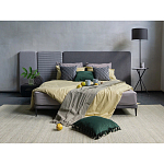Кровать с большим мягким изголовьем Unity Grey Bed варинант исполнения - 6 | Loft Concept в Санкт-петербурге