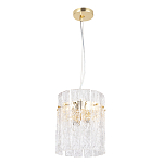 Подвесной светильник цилиндрической формы с текстурными стеклянными элементами Textured Glass Chandelier варинант исполнения - 2 | Loft Concept в Санкт-петербурге