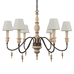 Люстра на металлическом основании с 6-ю белыми тканевыми абажурами Terrain варинант исполнения - 5 | Loft Concept в Санкт-петербурге