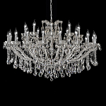 Люстра подвесная двухъярусная с 30-ю лампочками и прозрачными хрустальными подвесками на хромированном основании Crystal lamps варинант исполнения - 1 | Loft Concept в Санкт-петербурге
