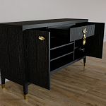 Комод-буфет Elsa Dreams Black с открытыми полками   варинант исполнения - 5 | Loft Concept в Санкт-петербурге