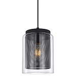 Подвесной светильник с сетчатым металлическим плафоном цилиндрической формы черный Metal Mesh варинант исполнения - 1 | Loft Concept в Санкт-петербурге