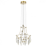 Люстра подвесная из металла с хрустальными подвесками прозрачного цвета Quasar 41 варинант исполнения - 5 | Loft Concept в Санкт-петербурге