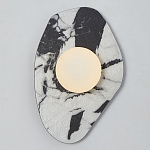 Бра с каменным черно-белым основанием и плафоном из стекла Shaw Marble Lighting варинант исполнения - 1 | Loft Concept в Санкт-петербурге