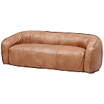 Трехместный диван с кожаной обивкой коричневый Coste Leather Sofa варинант исполнения - 2 | Loft Concept в Санкт-петербурге