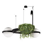 Подвесной светильник с 2-мя шарообразными плафонами и цилиндрическим спотом Light of Еyes варинант исполнения - 4 | Loft Concept в Санкт-петербурге