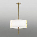 Люстра на штанге с белым круглым плафоном на бронзовом основании с вертикальным декором из металлических трубок Sohne варинант исполнения - 2 | Loft Concept в Санкт-петербурге