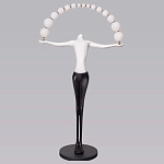 Торшер черно-белая статуэтка Девушка Girl Carries Light Balls варинант исполнения - 4 | Loft Concept в Санкт-петербурге