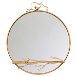 Зеркало настенное в раме золотого цвета с декором птица на ветке Mirror Portal варинант исполнения - 1 | Loft Concept в Санкт-петербурге