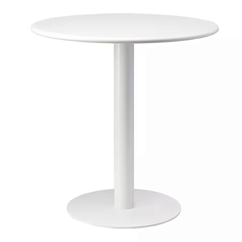 Обеденный стол белый с круглой столешницей White Laconic Table Белый в Санкт-петербурге | Loft Concept 