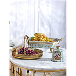 Блюдо прямоугольное из голубого фарфора с ручками и рисунком птиц и цветов Blue Garden варинант исполнения - 5 | Loft Concept в Санкт-петербурге