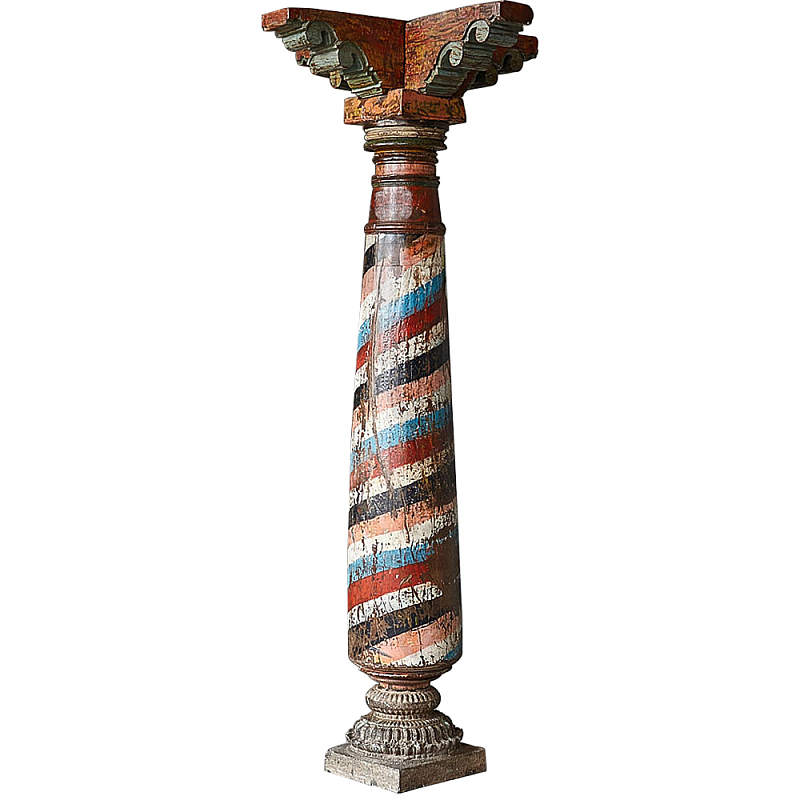 Антикварная колонна из массива тика Unique Indian Antique Column Мульти в Санкт-петербурге | Loft Concept 