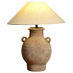 Настольная лампа керамическая с ручками и тканевым абажуром Eastern Tale варинант исполнения - 2 | Loft Concept в Санкт-петербурге