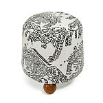 Пуф Wakonda с Круглыми ножками Черно-Белый орнамент варинант исполнения - 2 | Loft Concept в Санкт-петербурге