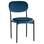 Стул с круглым сиденьем на металлическом основании ALFIE CHAIR Blue варинант исполнения - 1 | Loft Concept в Санкт-петербурге