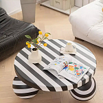 Дизайнерский журнальный стол круглый в чёрно-белую полоску Mypel варинант исполнения - 1 | Loft Concept в Санкт-петербурге